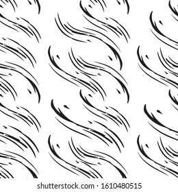 black and white seamless pattern animalistic hand-drawn with abstract brushes black brush strokes oblique rare stripes of zebra suitable for printing on fabric and various decorative designs