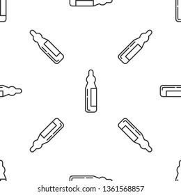 Black and white seamless pattern Antibiotic vector icons. Healthcare symbol