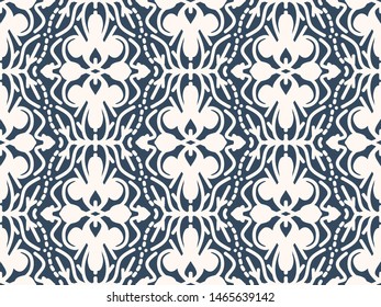 Black and white seamless pattern with arabesques  in a retro style. Vector illustration