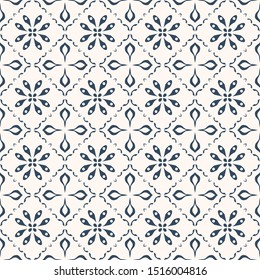 Black and white seamless pattern with arabesques  in a retro style. Vector illustration