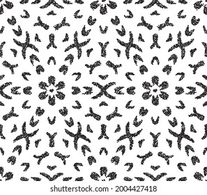 Black and white seamless pattern with arabesques  in a retro style. Vector illustration