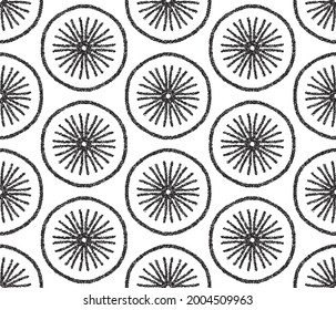 Black and white seamless pattern with arabesques  in a retro style. Vector illustration