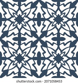 Black and white seamless pattern with arabesques  in a retro style. Vector illustration