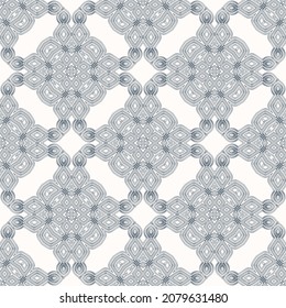 Black and white seamless pattern with arabesques  in a retro style. Vector illustration