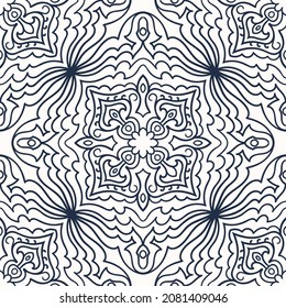 Patrón blanco y negro sin fisuras con arabescos de estilo retro. Ilustración del vector