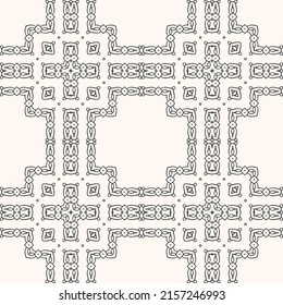 Black and white seamless pattern with arabesques  in a retro style. Vector illustration