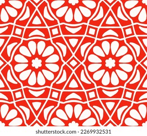 Black and white seamless pattern with arabesques  in a retro style. Vector illustration