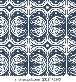 Black and white seamless pattern with arabesques  in a retro style. Vector illustration