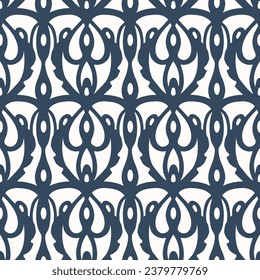 Black and white seamless pattern with arabesques  in a retro style. Vector illustration