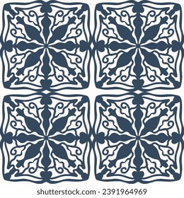 Black and white seamless pattern with arabesques  in a retro style. Vector illustration
