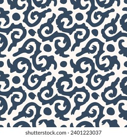 Black and white seamless pattern with arabesques  in a retro style. Vector illustration