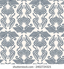 Patrón blanco y negro sin fisuras con arabescos de estilo retro. Ilustración del vector