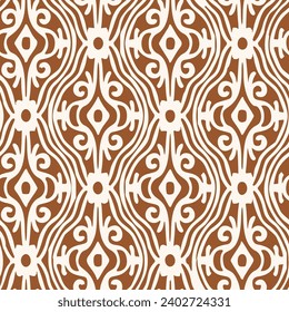 Black and white seamless pattern with arabesques  in a retro style. Vector illustration