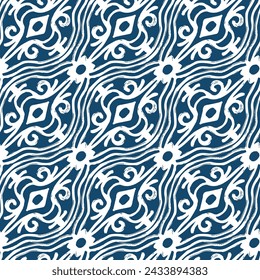 Black and white seamless pattern with arabesques  in a retro style. Vector illustration