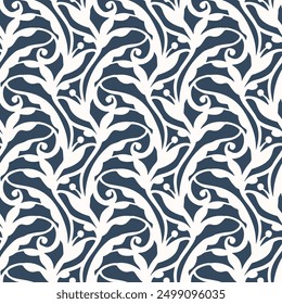 Black and white seamless pattern with arabesques  in a retro style. Vector illustration