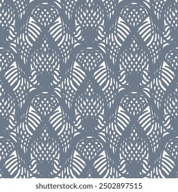 Black and white seamless pattern with arabesques  in a retro style. Vector illustration