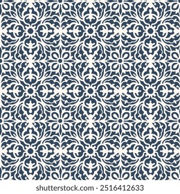 Black and white seamless pattern with arabesques  in a retro style. Vector illustration