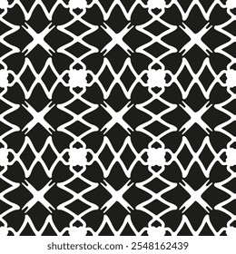 Black and white seamless pattern with arabesques  in a retro style. Vector illustration