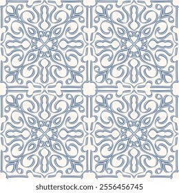 Black and white seamless pattern with arabesques  in a retro style. Vector illustration