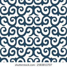 Black and white seamless pattern with arabesques  in a retro style. Vector illustration