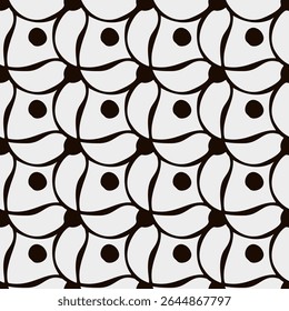 Padrão sem emenda preto e branco com arabescos em um estilo retro. Ilustração vetorial