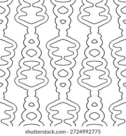 Black and white seamless pattern with arabesques  in a retro style. Vector illustration