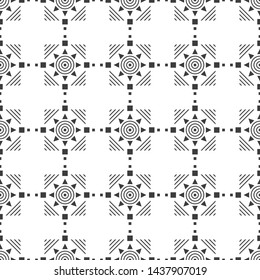 Black and white seamless pattern. Aztec abstract geometric background. Ethnic hipster style. Illustration