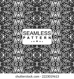 BLACK WHITE SEAMLESS PATTERN BACKGROUND. VECTOR ILLUSTRATION