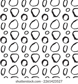 Black and white seamless pattern background made with rough geometric elements.