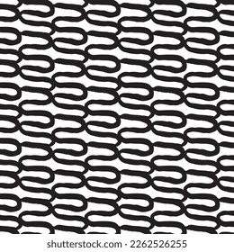 Black and white seamless pattern background made with rough geometric elements.