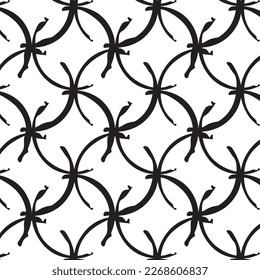 Black and white seamless pattern background made with rough geometric elements.