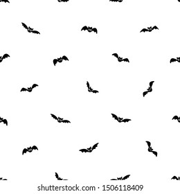 Black and white seamless pattern with bats