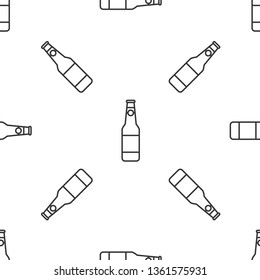 Black and white seamless pattern Beer icon. Beer glass symbol for your web site design