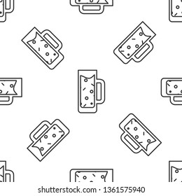 Black and white seamless pattern Beer icon. Beer glass symbol for your web site design