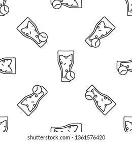 Black and white seamless pattern Beer glass party time concept