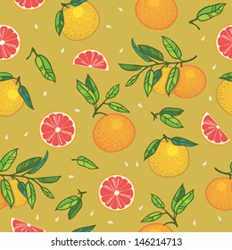 Black and white seamless pattern with berries, apples and leaves. Vector background made of silhouette of fruits.
