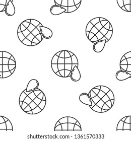 Black and white seamless pattern Bio planet. Ecology and wolrd water day