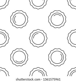 Black and white seamless pattern Cap from a Beer Bottle Alcohol Drink with front view