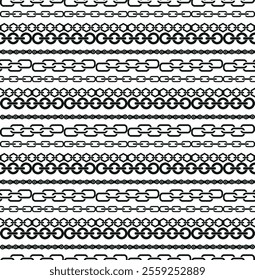Black and white seamless pattern with chains 