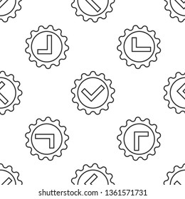 Black and white seamless pattern Check mark icon. Done symbol