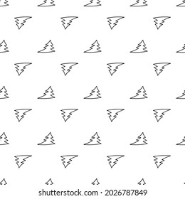 Black and white seamless pattern with Christmas trees. 