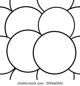 Black and white seamless pattern with circles.  Abstract background. Vector illustration.