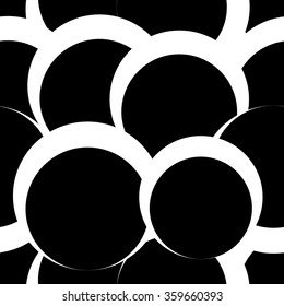 Black and white seamless pattern with circles.  Abstract background. Vector illustration.