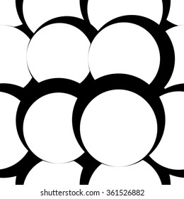 Black and white seamless pattern with circles.  Abstract background. Vector illustration.