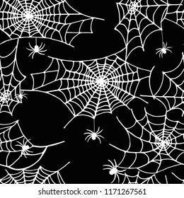 Black White Seamless Pattern Cobweb Stock Vector (Royalty Free ...