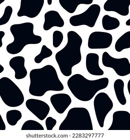 black and white seamless pattern with cow print