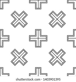 Black and white seamless pattern Crossroad vector icon
