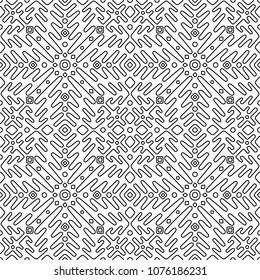 black and white seamless pattern with curves