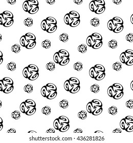 black and white seamless pattern with decorative curls. The cloth. Abstraction. Textile