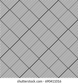 Black and white seamless pattern with decorative squares